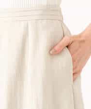 FKHGD55170 MK MICHEL KLEIN(MK ミッシェルクラン) [UVカット/洗える]リネン混フレアースカート ベージュ