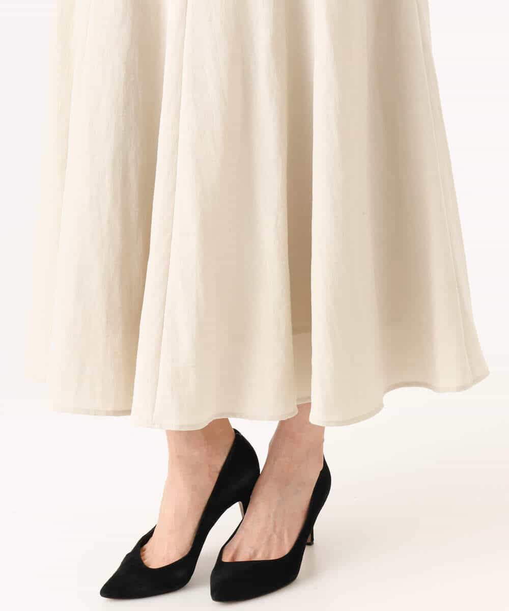 FKHGD55170 MK MICHEL KLEIN(MK ミッシェルクラン) [UVカット/洗える]リネン混フレアースカート ベージュ