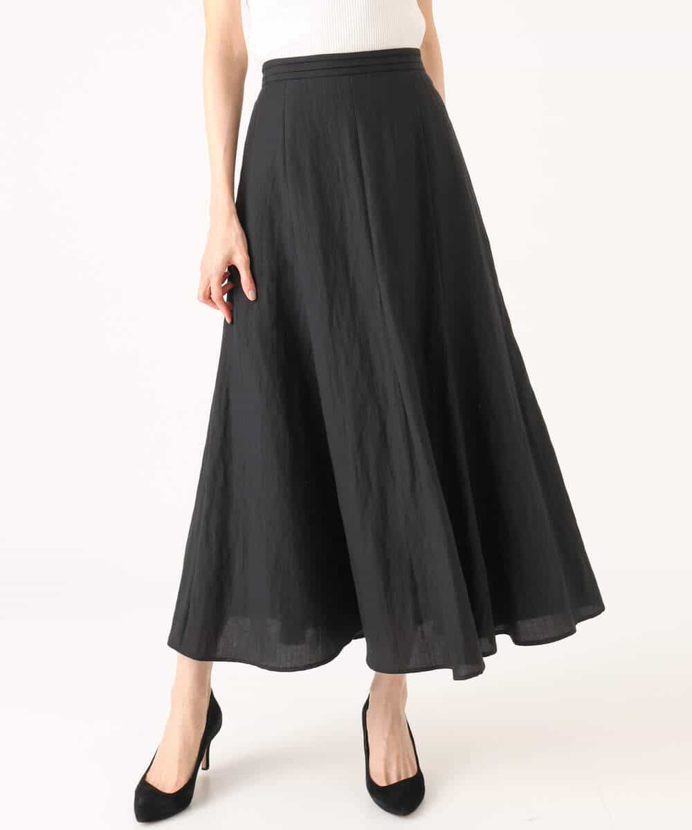 FKHGD55170 MK MICHEL KLEIN(MK ミッシェルクラン) [UVカット/洗える]リネン混フレアースカート ベージュ