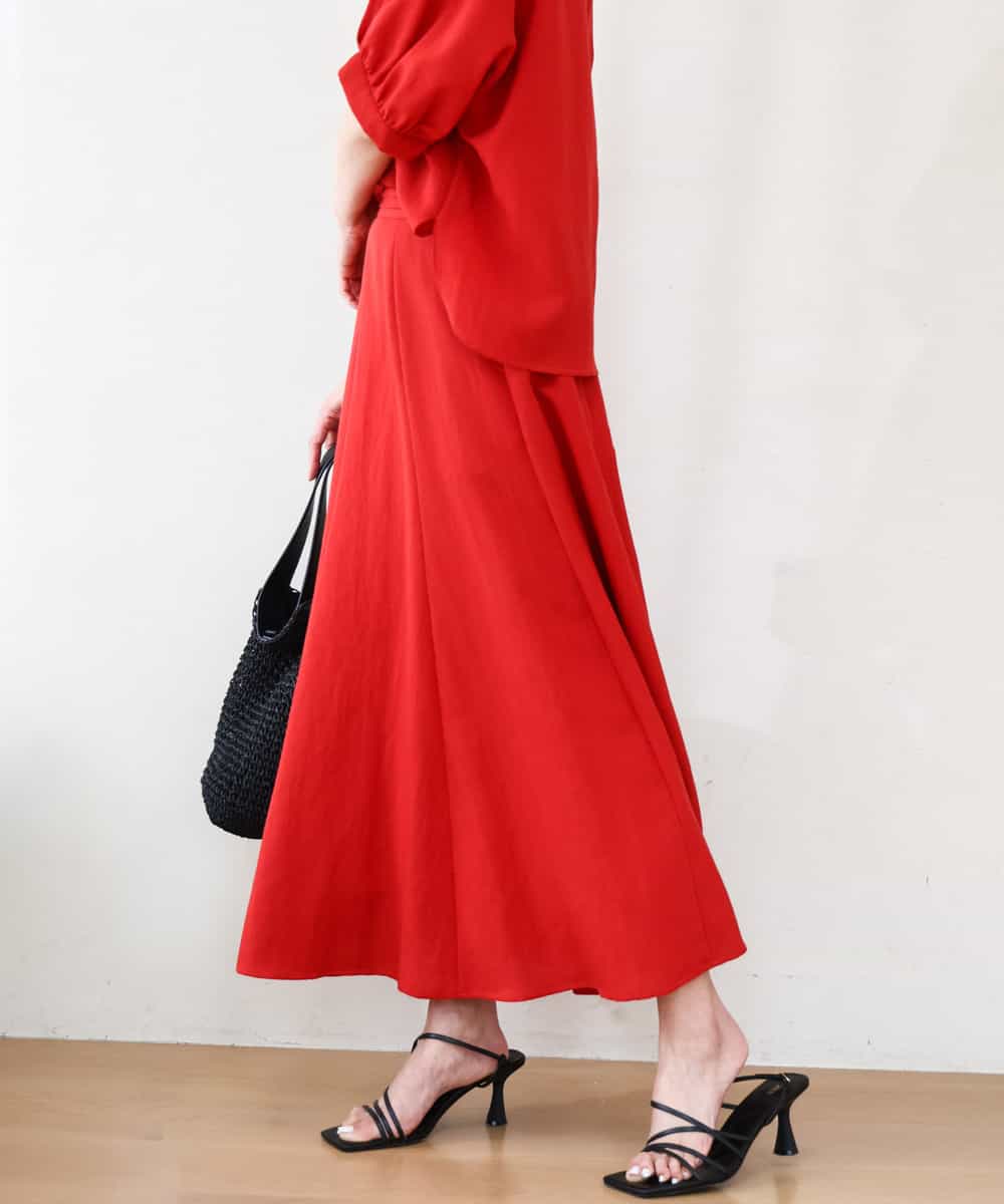 FKHGD55170 MK MICHEL KLEIN(MK ミッシェルクラン) [UVカット/洗える]リネン混フレアースカート ベージュ