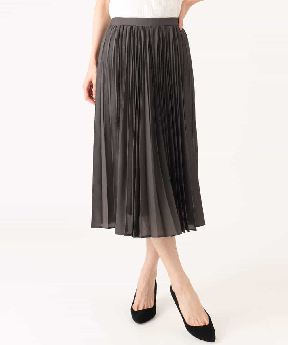 FKHGD58170 MK MICHEL KLEIN(MK ミッシェルクラン) [瞬美シリーズ/洗える]プリーツデザインスカート ライトブルー