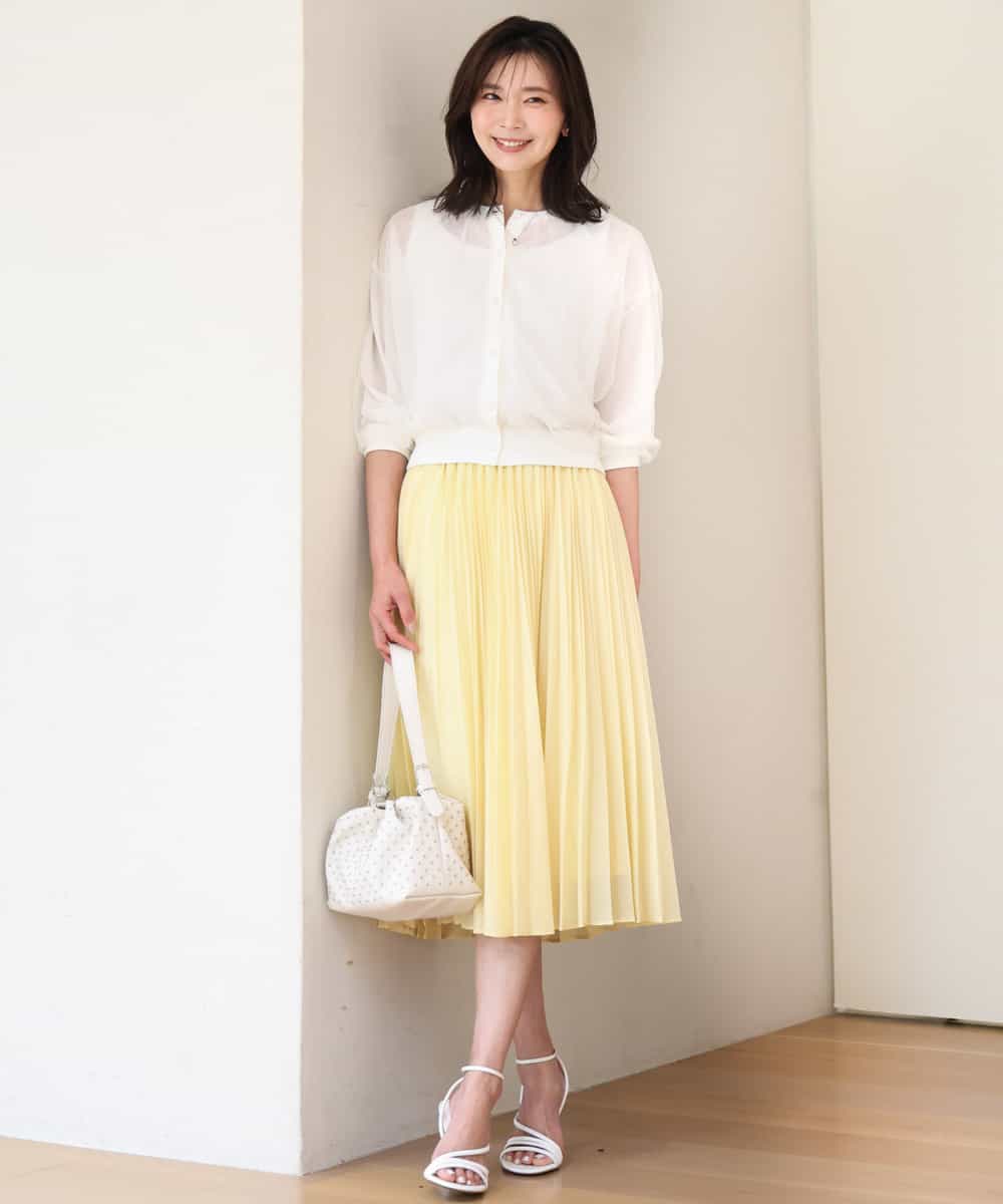 FKHGD58170 MK MICHEL KLEIN(MK ミッシェルクラン) [瞬美シリーズ/洗える]プリーツデザインスカート ライトブルー