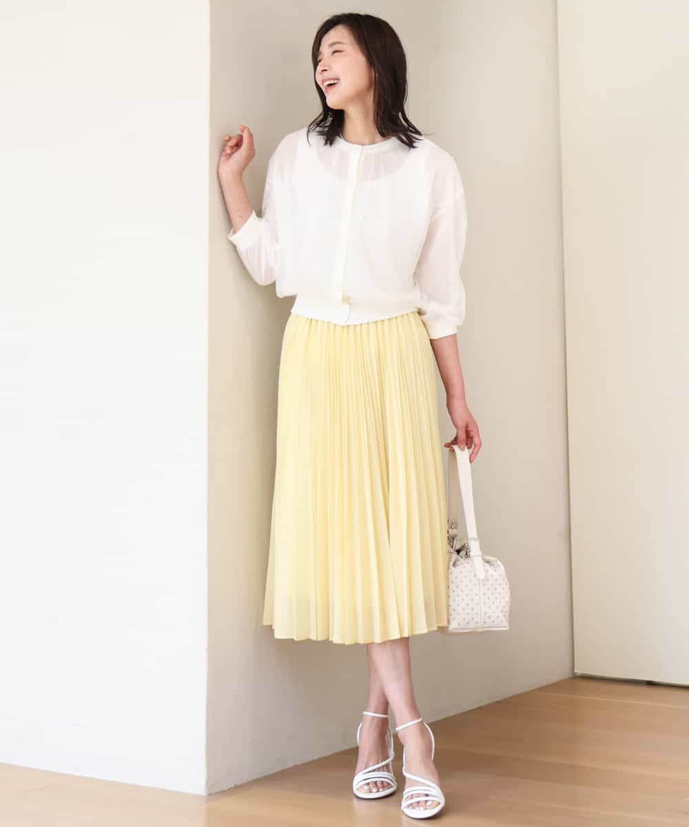 FKHGD58170 MK MICHEL KLEIN(MK ミッシェルクラン) [瞬美シリーズ/洗える]プリーツデザインスカート ライトブルー
