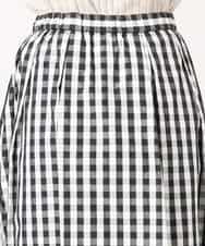 FKHGE27160 MK MICHEL KLEIN(MK ミッシェルクラン) タックフレアスカート（ギンガムチェック）/洗える ブラック