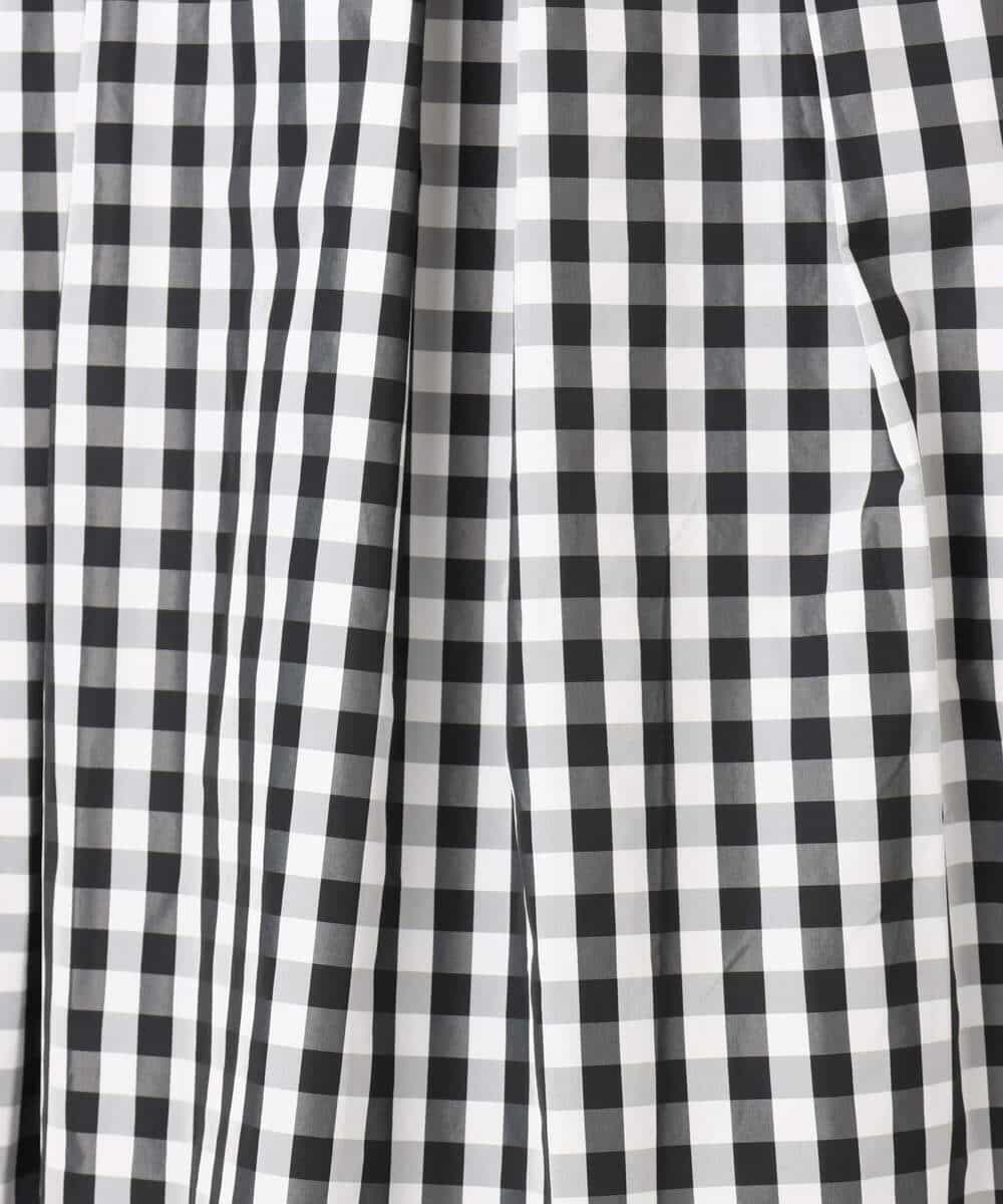 FKHGE27160 MK MICHEL KLEIN(MK ミッシェルクラン) タックフレアスカート（ギンガムチェック）/洗える ブラック