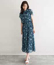 FKHGF05140 MK MICHEL KLEIN(MK ミッシェルクラン) [洗える]更紗プリント花柄シフォンスカート ベージュ