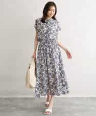 FKHGF05140 MK MICHEL KLEIN(MK ミッシェルクラン) [洗える]更紗プリント花柄シフォンスカート ベージュ