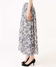 FKHGF05140 MK MICHEL KLEIN(MK ミッシェルクラン) [洗える]更紗プリント花柄シフォンスカート ベージュ