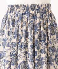 FKHGF05140 MK MICHEL KLEIN(MK ミッシェルクラン) [洗える]更紗プリント花柄シフォンスカート ベージュ