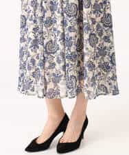 FKHGF05140 MK MICHEL KLEIN(MK ミッシェルクラン) [洗える]更紗プリント花柄シフォンスカート ベージュ