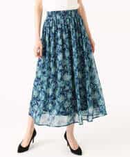 FKHGF05140 MK MICHEL KLEIN(MK ミッシェルクラン) [洗える]更紗プリント花柄シフォンスカート ベージュ