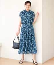 FKHGF05140 MK MICHEL KLEIN(MK ミッシェルクラン) [洗える]更紗プリント花柄シフォンスカート ベージュ