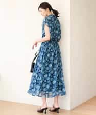 FKHGF05140 MK MICHEL KLEIN(MK ミッシェルクラン) [洗える]更紗プリント花柄シフォンスカート ベージュ