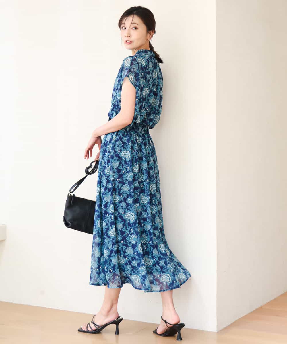 FKHGF05140 MK MICHEL KLEIN(MK ミッシェルクラン) [洗える]更紗プリント花柄シフォンスカート ベージュ