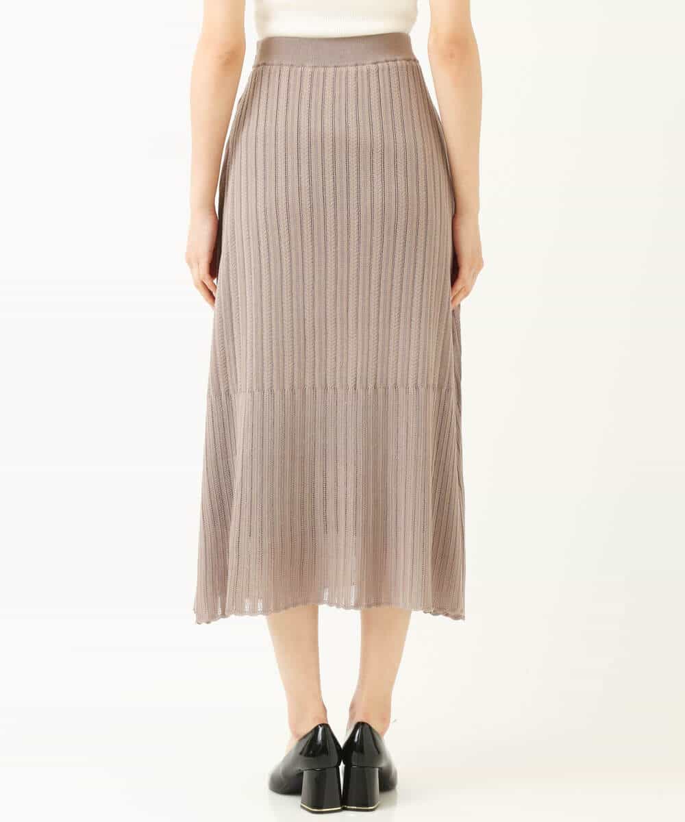 FKHGP05130 MK MICHEL KLEIN(MK ミッシェルクラン) レース柄ニットフレアスカート/洗える ベージュ