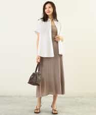 FKHGP05130 MK MICHEL KLEIN(MK ミッシェルクラン) レース柄ニットフレアスカート/洗える ベージュ