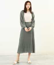 FKHGP05130 MK MICHEL KLEIN(MK ミッシェルクラン) レース柄ニットフレアスカート/洗える ベージュ