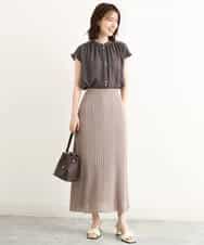 FKHGP05130 MK MICHEL KLEIN(MK ミッシェルクラン) レース柄ニットフレアスカート/洗える ベージュ
