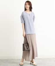 FKHGP05130 MK MICHEL KLEIN(MK ミッシェルクラン) レース柄ニットフレアスカート/洗える ベージュ