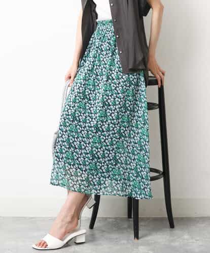 FKHGS06140 MK MICHEL KLEIN 小花柄シフォンスカート/洗える