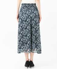 FKHGS08140 MK MICHEL KLEIN(MK ミッシェルクラン) 花柄シフォンスカート/洗える ネイビー
