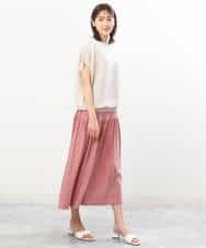 FKHGS09120 MK MICHEL KLEIN(MK ミッシェルクラン) ティアード切り替えデザインスカート/洗える ブルー
