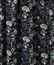 FKHGS09140 MK MICHEL KLEIN(MK ミッシェルクラン) 花柄シフォンスカート/洗える ブラック