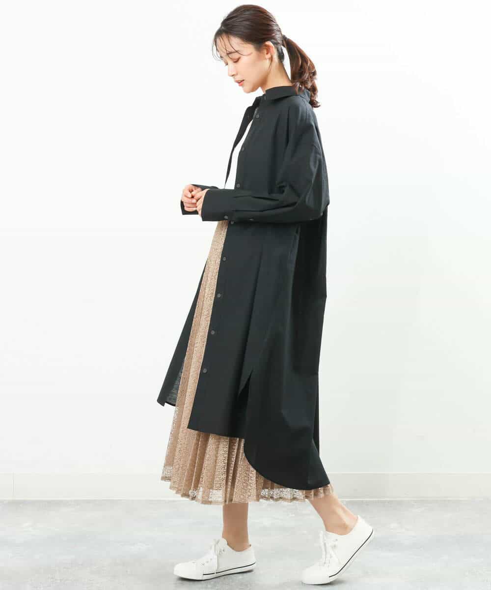 FKHGS38170 MK MICHEL KLEIN(MK ミッシェルクラン) レースプリーツスカート/洗える ベージュ