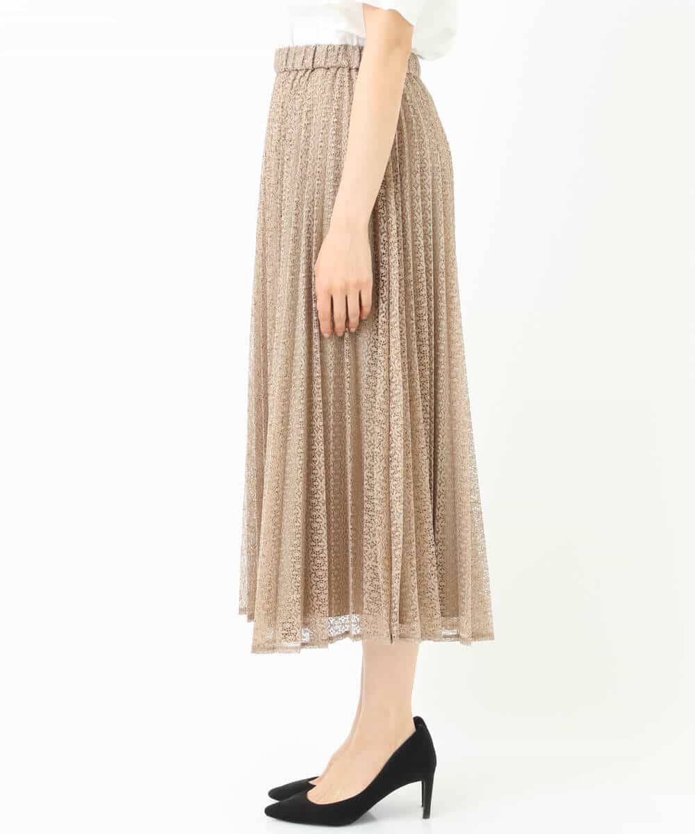 FKHGS38170 MK MICHEL KLEIN(MK ミッシェルクラン) レースプリーツスカート/洗える ベージュ