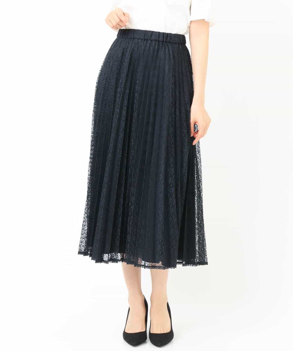 FKHGS38170 MK MICHEL KLEIN(MK ミッシェルクラン) レースプリーツスカート/洗える ベージュ