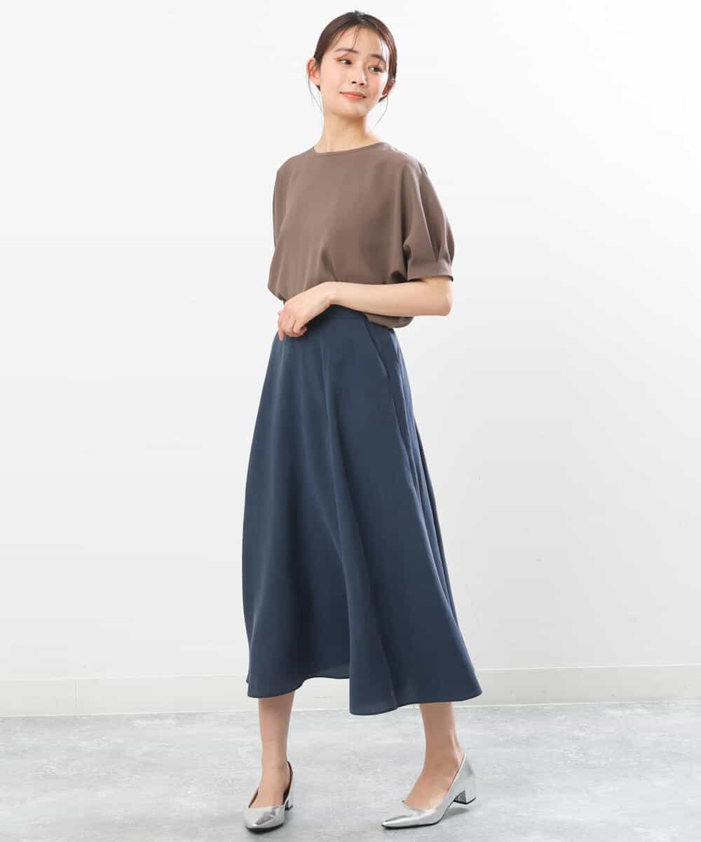 FKHGS58150 MK MICHEL KLEIN(MK ミッシェルクラン) ボリュームフレアスカート/洗える ライトブルー