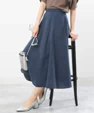 FKHGS58150 MK MICHEL KLEIN(MK ミッシェルクラン) ボリュームフレアスカート/洗える ネイビー