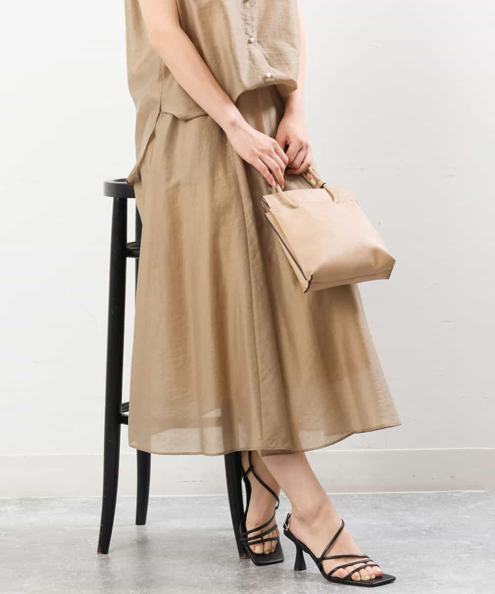 FKHGU58150 MK MICHEL KLEIN(MK ミッシェルクラン) ボリュームフレアスカート/洗える ベージュ