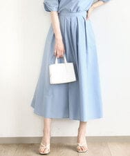 FKHHA60150 MK MICHEL KLEIN(MK ミッシェルクラン) タックフレアースカート/撥水/UVカット/洗える ライトブルー