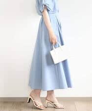 FKHHA60150 MK MICHEL KLEIN(MK ミッシェルクラン) タックフレアースカート/撥水/UVカット/洗える ネイビー