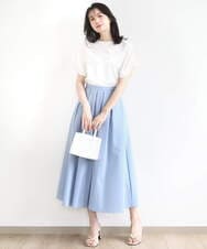 FKHHA60150 MK MICHEL KLEIN(MK ミッシェルクラン) タックフレアースカート/撥水/UVカット/洗える ネイビー