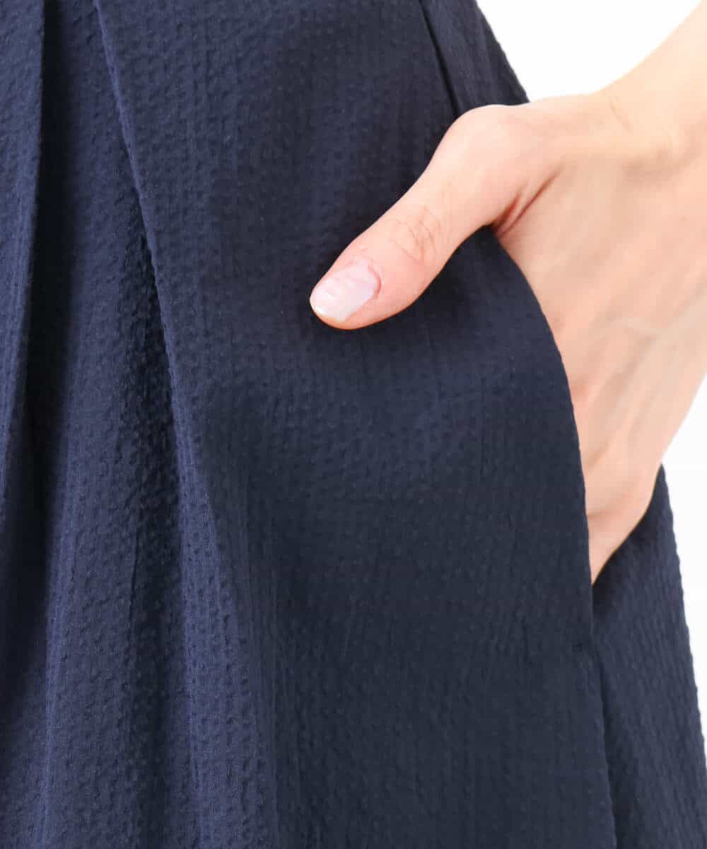 FKHHA60150 MK MICHEL KLEIN(MK ミッシェルクラン) タックフレアースカート/撥水/UVカット/洗える ネイビー