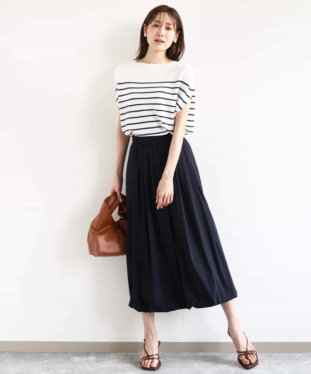 FKHHA62160 MK MICHEL KLEIN(MK ミッシェルクラン) バルーンシルエットスカート/UVカット/接触冷感/洗える ベージュ