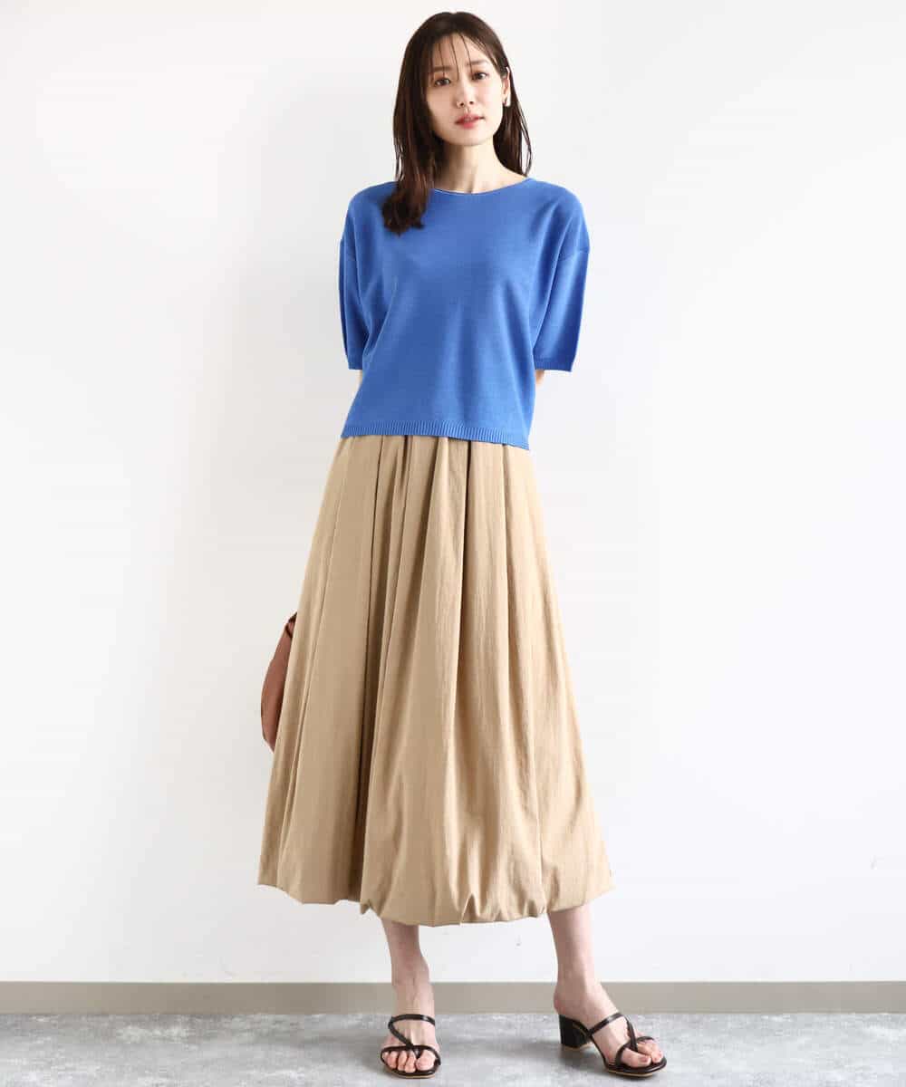 FKHHA62160 MK MICHEL KLEIN(MK ミッシェルクラン) バルーンシルエットスカート/UVカット/接触冷感/洗える ベージュ
