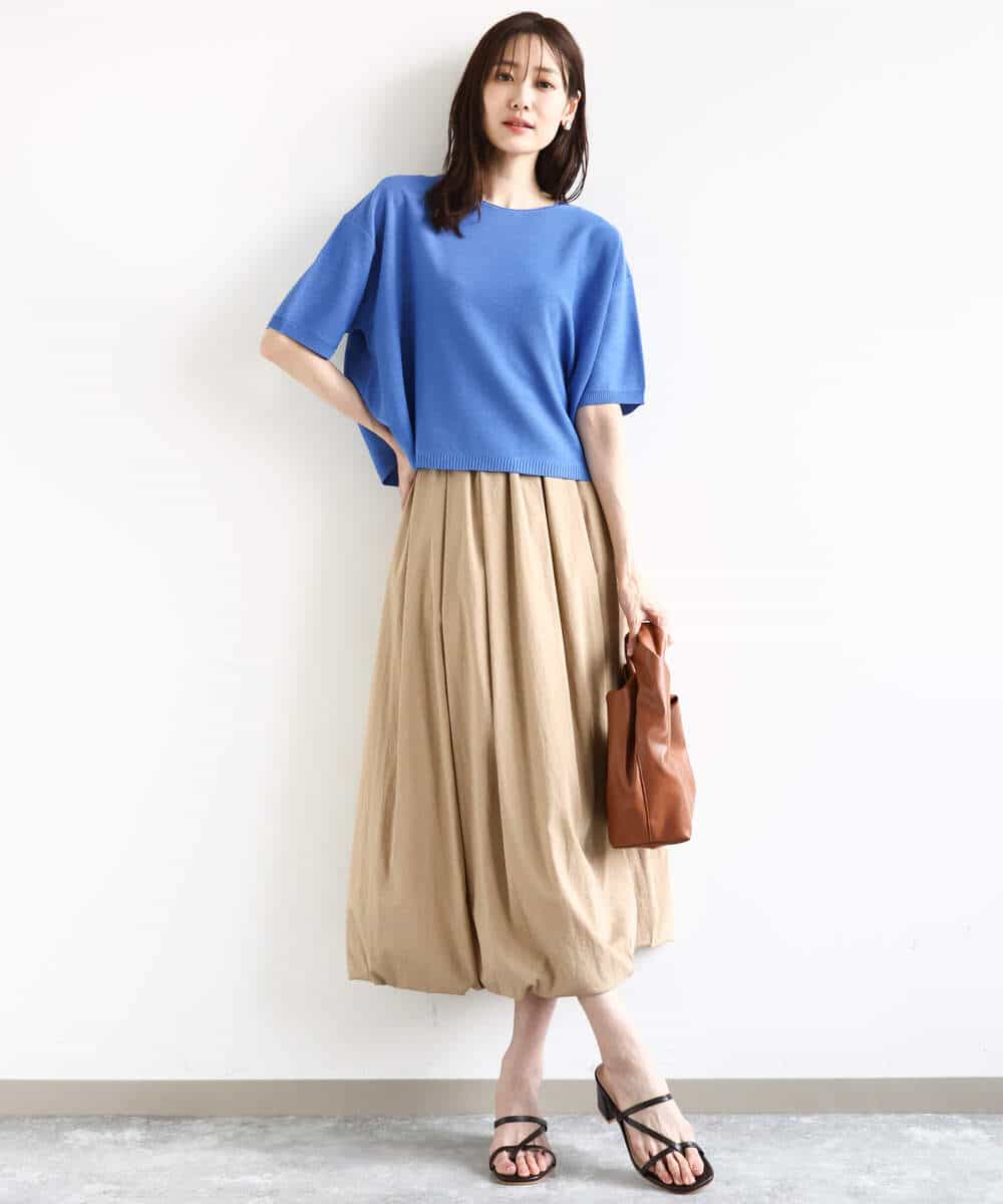 FKHHA62160 MK MICHEL KLEIN(MK ミッシェルクラン) バルーンシルエットスカート/UVカット/接触冷感/洗える ベージュ