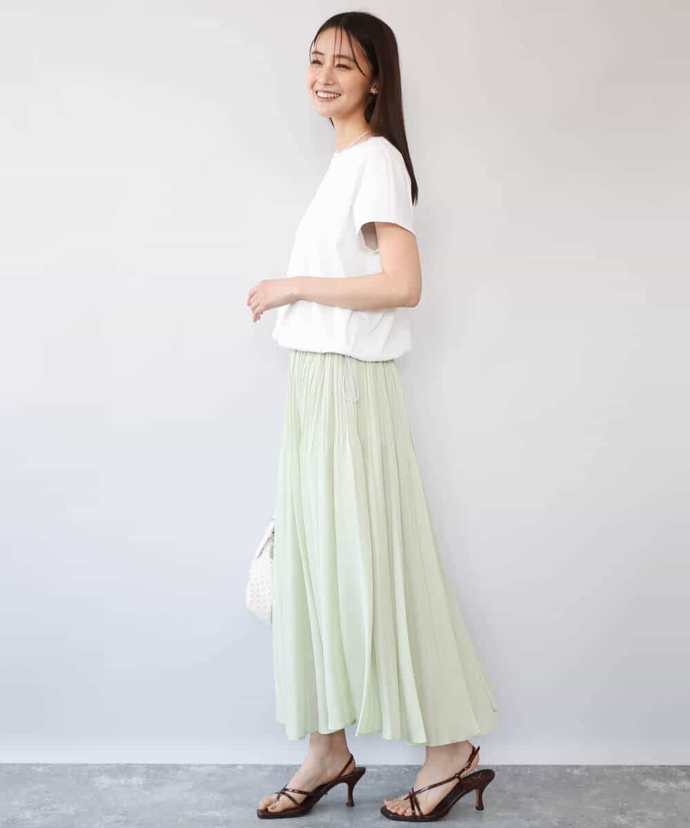FKHHD63180 MK MICHEL KLEIN(MK ミッシェルクラン) [洗える]カラミ織シアープリーツスカート ブラウン