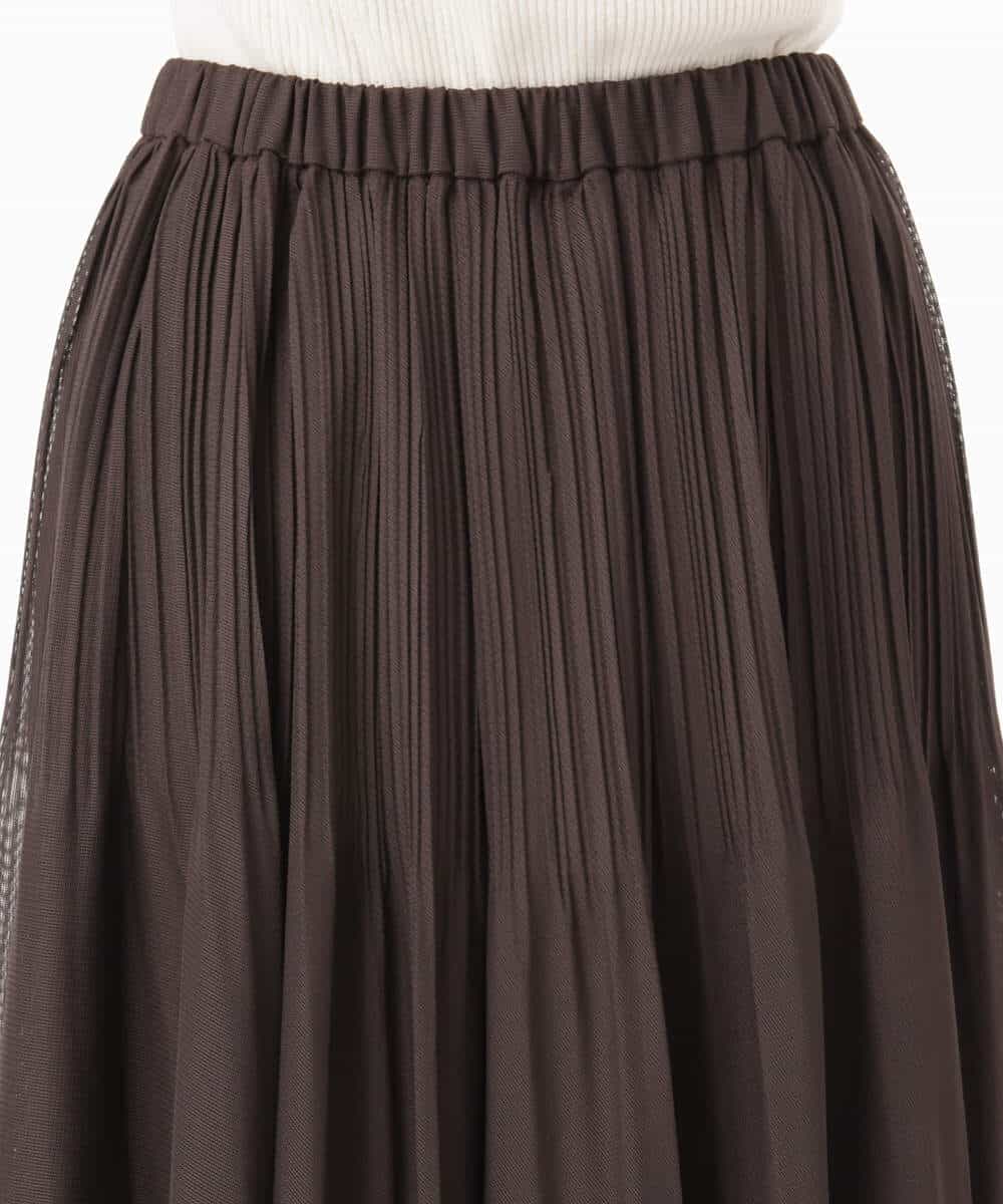FKHHD63180 MK MICHEL KLEIN(MK ミッシェルクラン) [洗える]カラミ織シアープリーツスカート ブラウン