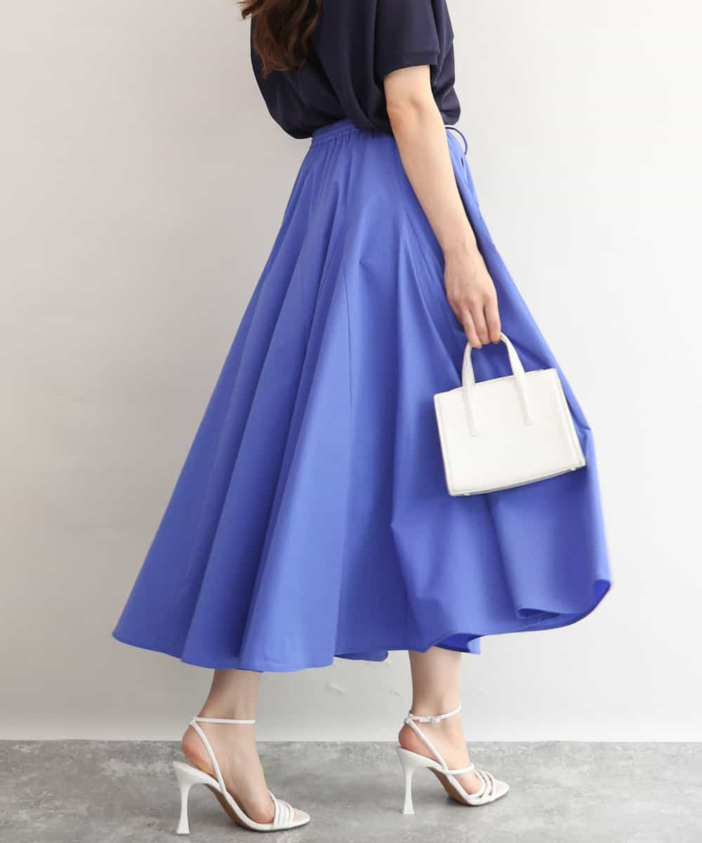 FKHHD64180 MK MICHEL KLEIN(MK ミッシェルクラン) [撥水/UVカット/洗える]ボリュームフレアスカート ブルー