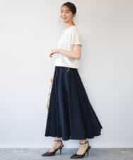 FKHHD64180 MK MICHEL KLEIN(MK ミッシェルクラン) [撥水/UVカット/洗える]ボリュームフレアスカート ネイビー