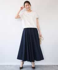 FKHHD64180 MK MICHEL KLEIN(MK ミッシェルクラン) [撥水/UVカット/洗える]ボリュームフレアスカート ネイビー