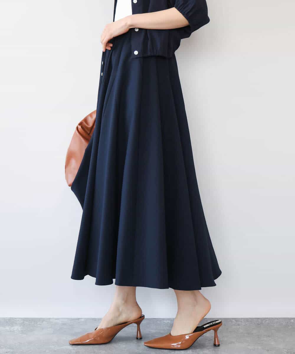 FKHHD64180 MK MICHEL KLEIN(MK ミッシェルクラン) [撥水/UVカット/洗える]ボリュームフレアスカート ネイビー