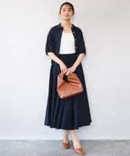 FKHHD64180 MK MICHEL KLEIN(MK ミッシェルクラン) [撥水/UVカット/洗える]ボリュームフレアスカート ネイビー