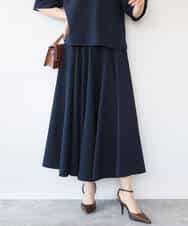 FKHHD64180 MK MICHEL KLEIN(MK ミッシェルクラン) [撥水/UVカット/洗える]ボリュームフレアスカート ネイビー