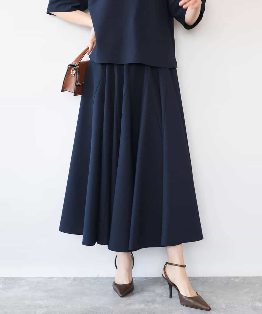 FKHHD64180 MK MICHEL KLEIN(MK ミッシェルクラン) [撥水/UVカット/洗える]ボリュームフレアスカート ネイビー