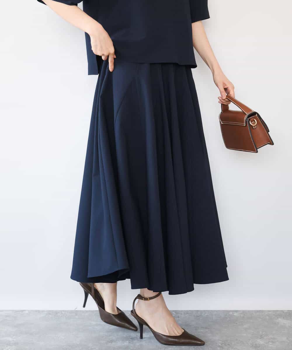 FKHHD64180 MK MICHEL KLEIN(MK ミッシェルクラン) [撥水/UVカット/洗える]ボリュームフレアスカート ネイビー